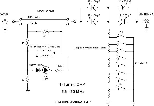 FIGURE 23 - T-Tuner SWR Bridge QRP Schematic - 2